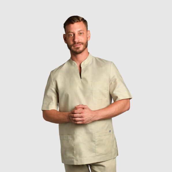 CASACA DYNEKE CON CUELLO MAO COLOR BEIGE PARA HOMBRES