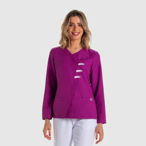 CHAQUETA DYNEKE PRESILLAS MANGA LARGA PÚRPURA MUJER