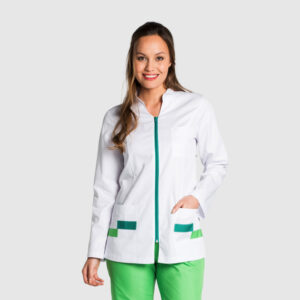 CHAQUETA DYNEKE FARMACIA CONTRASTE VERDE MUJER MANGA CORTA