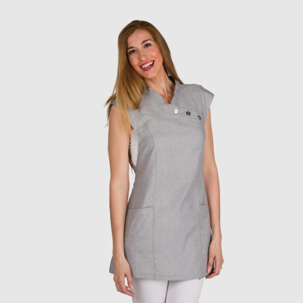 ESTOLA DE COCINA LACLA MUJER CUELLO MAO GRIS