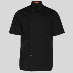 CHAQUETA DE COCINA ROGER MODELO "DANIYA" NEGRA MANGA CORTA