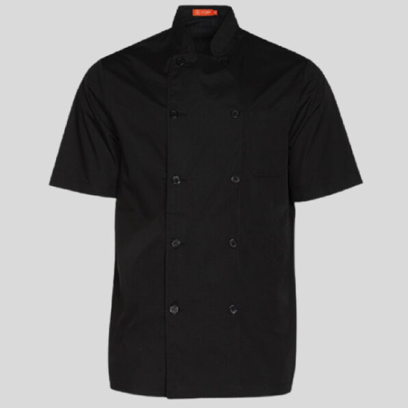 CHAQUETA DE COCINA ROGER MODELO "DANIYA" NEGRA MANGA CORTA