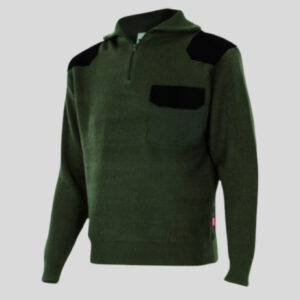 JERSEY MEDIA CREMALLERA VELILLA VERDE Y NEGRO