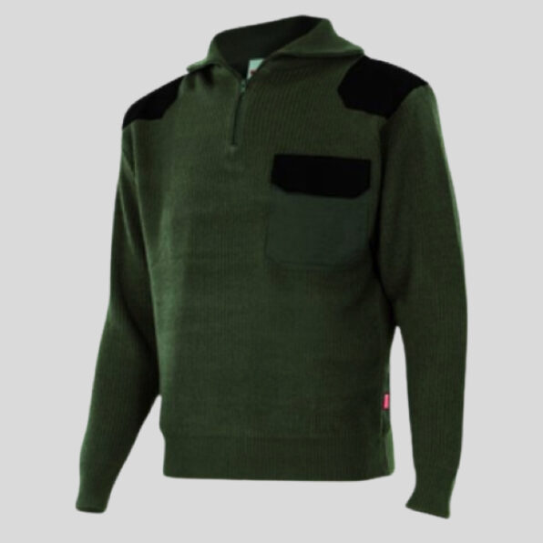 JERSEY MEDIA CREMALLERA VELILLA VERDE Y NEGRO