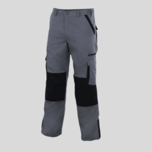 PANTALÓN LARGO VELILLA BICOLOR GRIS Y NEGRO MULTIBOLSILLOS