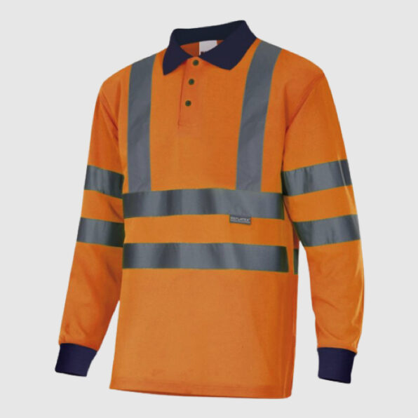 POLO ALTA VISIBILIDAD MANGA LARGA VELILLA AMARILLO O NARANJA - Imagen 2
