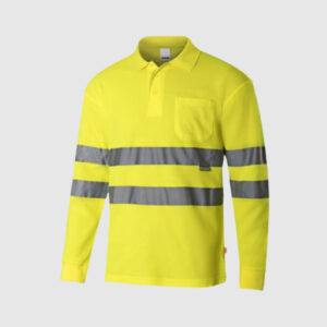 POLO VELILLA ALTA VISIBILIDAD MANGA LARGA AMARILLO Y NARANJA